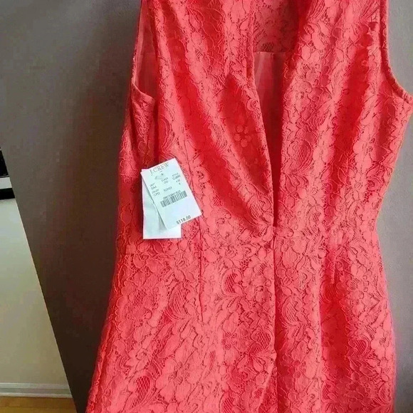 BRAND NEW J CREW Lined Coral Lace Women's Dress Size 4 Sleeveless Cocktail - Picture 4 of 11